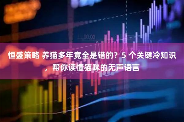 恒盛策略 养猫多年竟全是错的？5 个关键冷知识，帮你读懂猫咪的无声语言