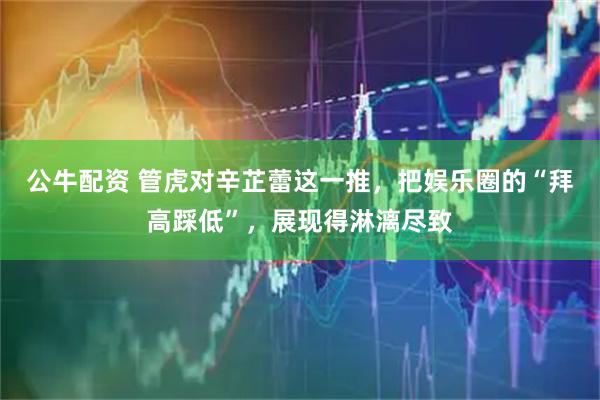 公牛配资 管虎对辛芷蕾这一推，把娱乐圈的“拜高踩低”，展现得淋漓尽致