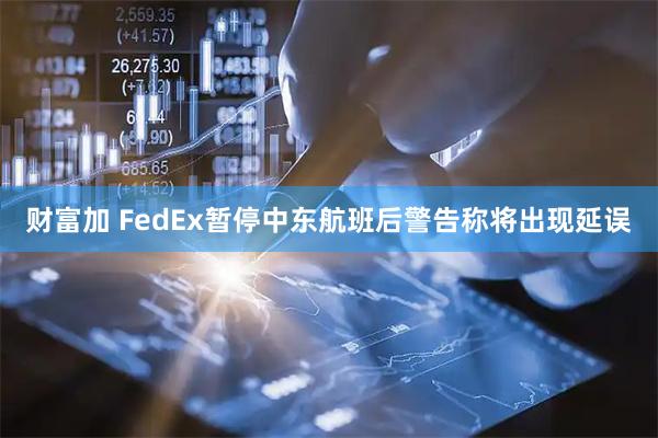 财富加 FedEx暂停中东航班后警告称将出现延误